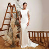 Scoop Neck Feather Lace Illusion Back Buttons Mermaid Wedding Dress 218171426