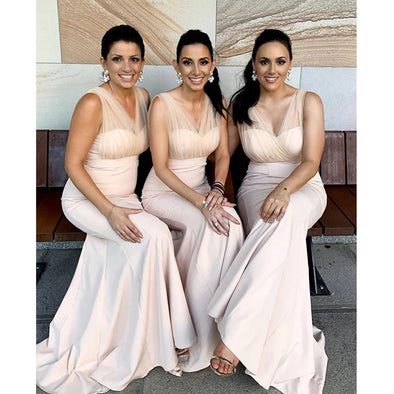 Elegant Mermaid Bridesmaid Dress 2021 V-Neck