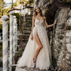 High Split Charming Bridal Gowns Backless Noivas DW605