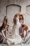 Flare Sleeve Sparkly Star Bohemian Wedding Dresses  DW583