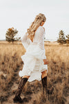 Flare Sleeve Boho Wedding Dresses Country Style DW555