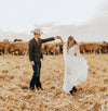Flare Sleeve Boho Wedding Dresses Country Style DW555