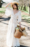 Flare Sleeve Lace Wedding Dresses Boho Vestido De Noivas DW620