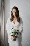 Flare Sleeve V-Neck Open Back Mermaid Simple Bohemian Wedding Bridal Gowns