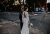 Flare Sleeve V-Neck Open Back Mermaid Simple Bohemian Wedding Bridal Gowns