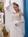 Wedding Detachable Flare Sleeves With 3D Flowers Lace DG109