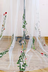 Flora Lace Embroidery Vintage Bohemian Wedding Bridal Veil Accessories