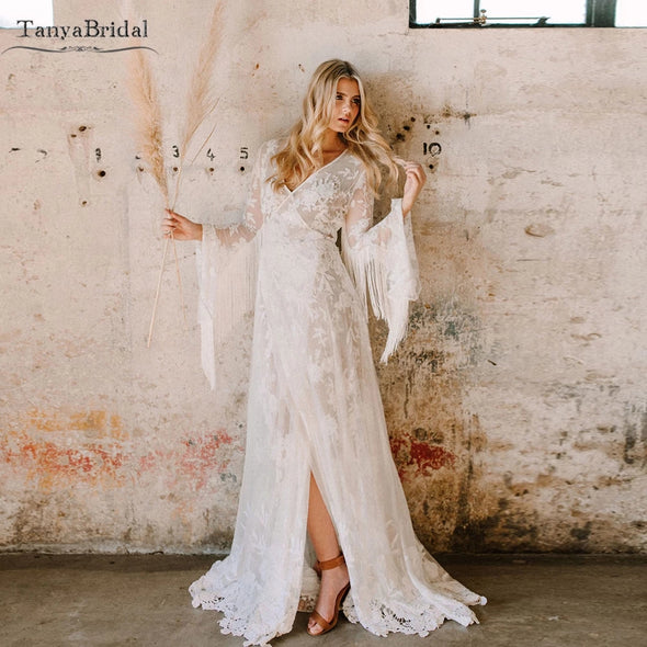 Fringer Tassel Wedding Dresses A Line Engagement Gowns Fashion Noivas DW516 - Fringer Tassel Wedding Dresses A Line Engagement Gowns Fashion Noivas DW516 -