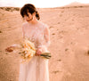 Backless Leaf Lace Full Sleeve Boho Wedding Dresses DW579