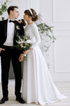 Soft Satin Wedding Dresses Outdoor Robe de Soriee Chic Noivas DW179