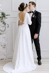 Soft Satin Wedding Dresses Outdoor Robe de Soriee Chic Noivas DW179