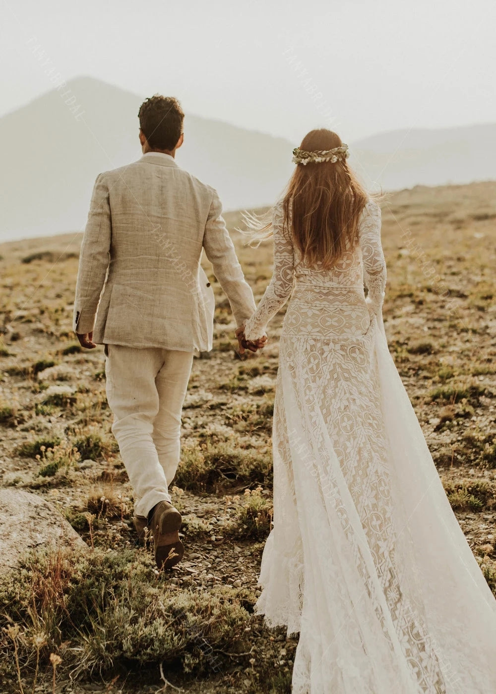Geometric Patterned Stretch Lace Wedding Dresses - Geometric Patterned Stretch Lace Wedding Dresses -