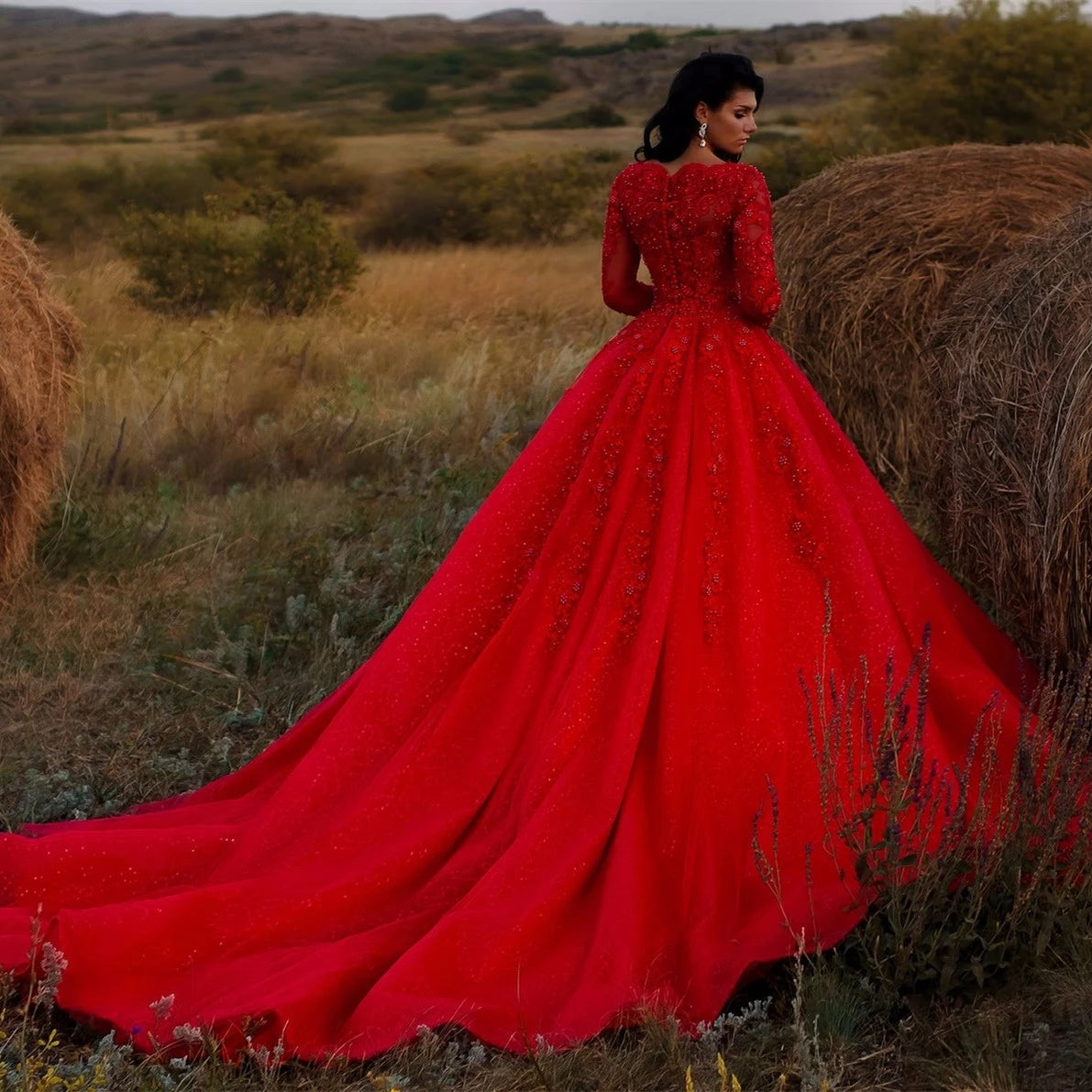 Mermaid Strapless Sweep Train Red Satin Sleeveless Split Prom Dress –  Pgmdress