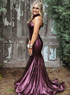 Buy Grape High Neck Sequins Mermaid Prom Party Dress TB1335