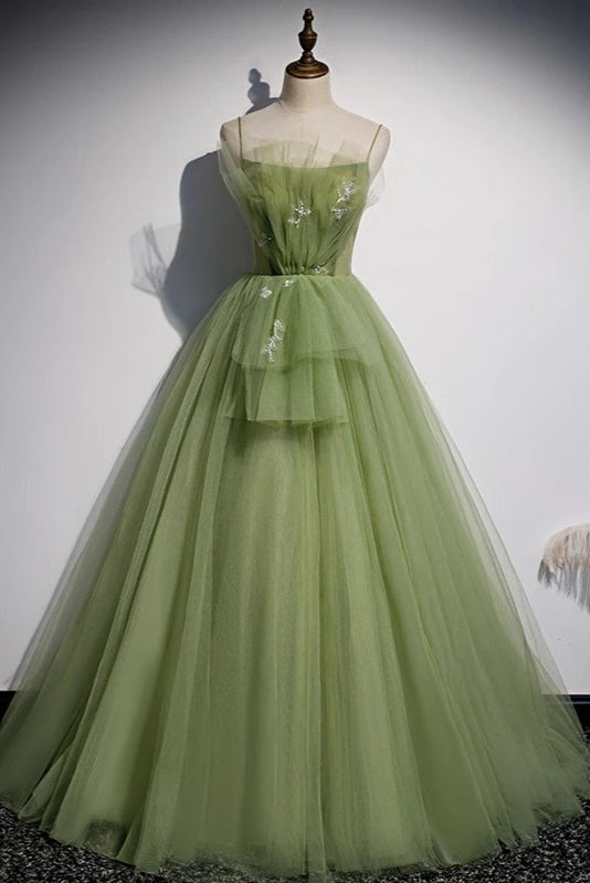 slim fit dress slacks A Line Sage Green Tulle Pleated Prom Evening Dress – TANYA BRIDAL