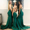 Green Mermaid Bridesmaid Dress Spaghetti Straps Backless
