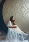 Star Sparkly Boho Wedding Dresses Flare Sleeve Fashion Engagement Noivas Chic ZW397