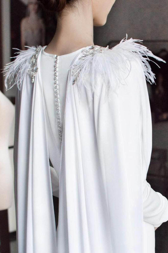Robe De Mariage Arabic Muslim Wedding Dress Long Sleeve