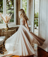 Bohemian V-Neck Summer Beach Bridal Gowns Romantic Engagement Noivas ZW401
