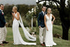 Mermaid Soft Satin Wedding Dresses With Detachabe Shawl Backless Vestido De Noivas ZW392