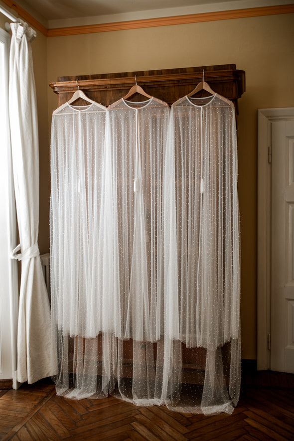 Striking Pearls Wedding Cape 2m length