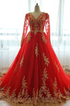 Green Muslim Wedding Dress With Gold Lace Applique DQG038