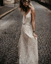 Deep V-Neck Luxury Sexy Backless Boho Wedding Dresses Vestido De noivas ZW390