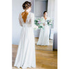 Long Sleeves A Line Boho Wedding Dress zip up backless