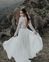 Elegant Lace Beach Wedding Dresses with Long Sleeves