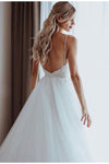 Sexy Wedding Dress Boho Long Backless White Beach Wedding Dress