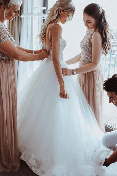 Sexy Wedding Dress Boho Long Backless Beach Bridal Gown