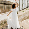 V-Neck Boho Charming Bridal Gowns Ruffles DW545