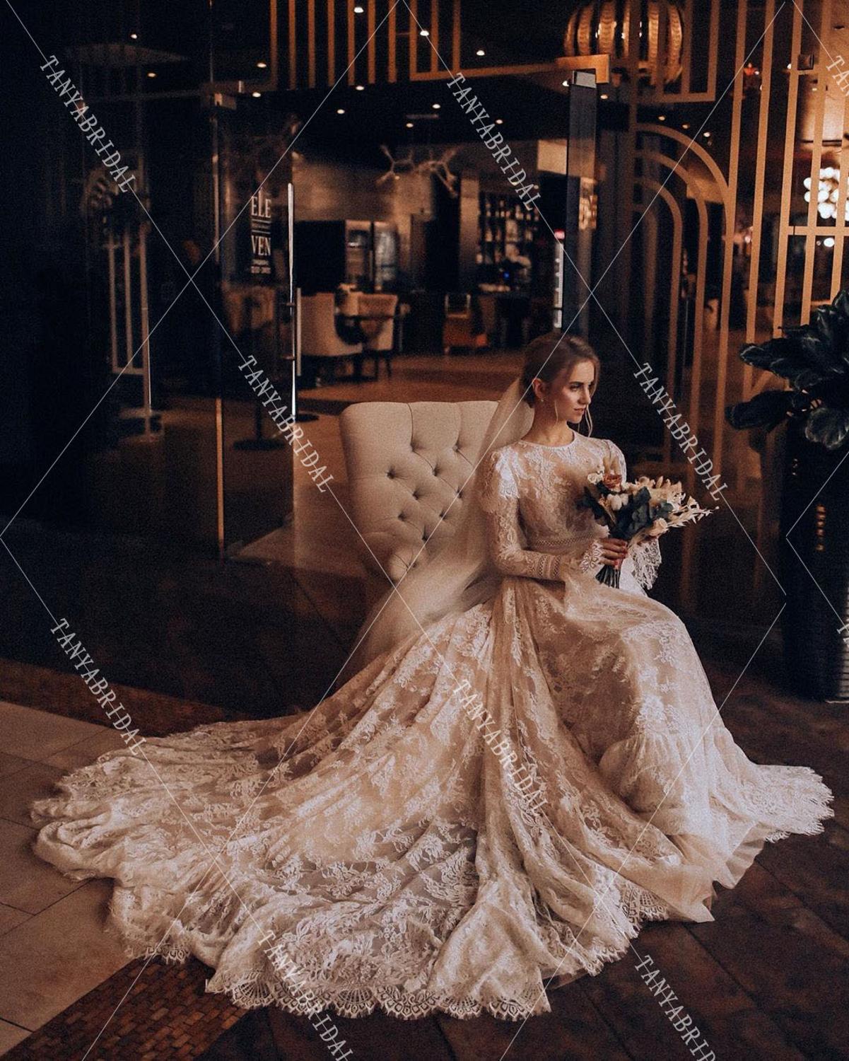 Long Sleeve Wedding Tznius Wedding Gowns Online As Is Long Sleeve Chiffon Modest Wedding Dress David's Long Sleeve Wedding Tznius Wedding Gowns Online As Is Long Sleeve Chiffon Modest Wedding Dress David's