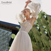 Lantern Sleeve Dot Tulle Wedding Dresses Romantic Boho Vestido de Noivas DW479