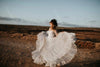 Lantern Sleeve Dot Tulle Wedding Dresses  DW577