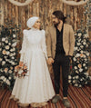 Lantern Sleeve Muslim Wedding Dresses Abiti Da Sposa Gelinlik ZW424