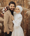 Lantern Sleeve Muslim Wedding Dresses Abiti Da Sposa Gelinlik ZW424