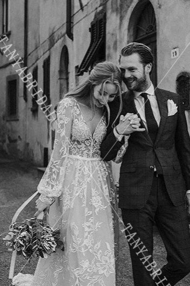 Boho Beach A Line Bridal Gowns Wedding Dresses