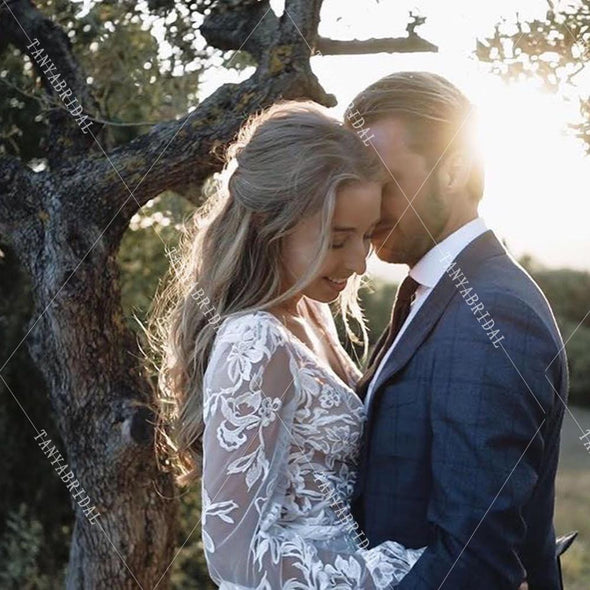 Boho Beach A Line Bridal Gowns Wedding Dresses