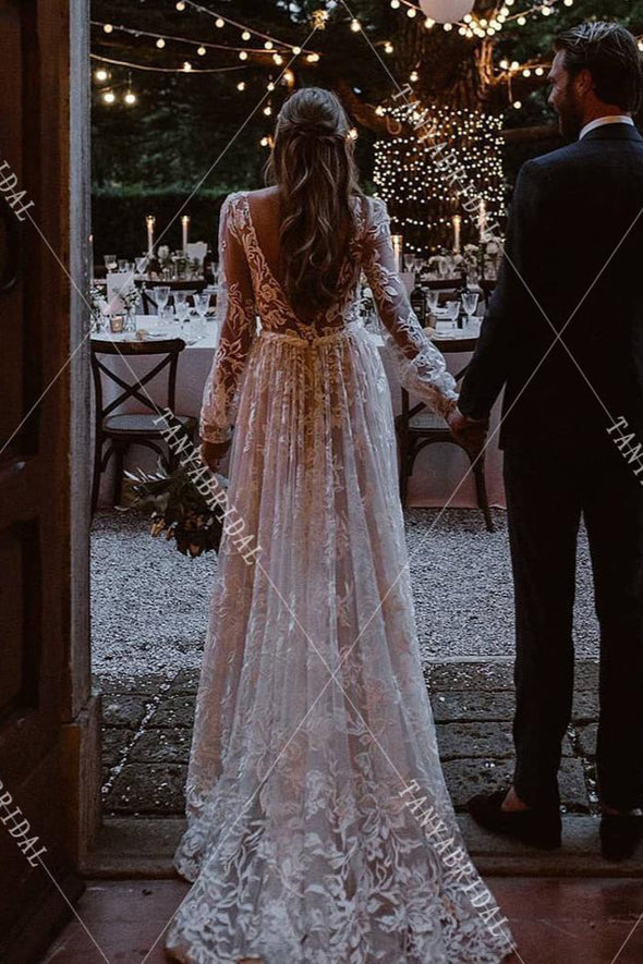 Boho Beach A Line Bridal Gowns Wedding Dresses