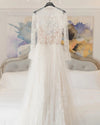 Leaf Lace Bohemian Wedding Dresses Full Sleeve robe de soriee ZW505