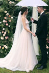 Light Champagne Tulle Wedding Dresses