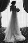 Light Champagne Tulle Wedding Dresses