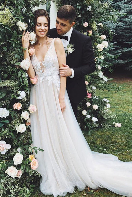 Light Champagne Tulle Wedding Dresses TANYA BRIDAL Light Champagne Tulle Wedding Dresses TANYA BRIDAL