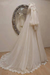 Long Sleeve Chiffon Beaded Embroidery Muslim Dubai Wedding Dresses