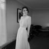Long Sleeve Deep V-Neck Wedding Dresses Zipper Backless Elegant Classical A Line Vestido De Noivas DW498