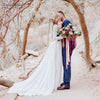 Long Sleeve Lace Chiffon Wedding Dresses Bohemian Vintage Bridal Gowns Romantic Love Robe de soiree DW055