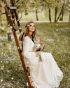 Long Sleeve Vintage Little flowers Emboridery Lace Wedding Dresses DW394
