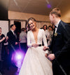 Long Sleeve V-Neck Wedding Dresses Lace Zipper Back Vestido De noivas DW325