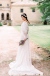 Long Sleeve Wedding Dresses Backless Lace edge Fashion Vestido de Noivas ZW295